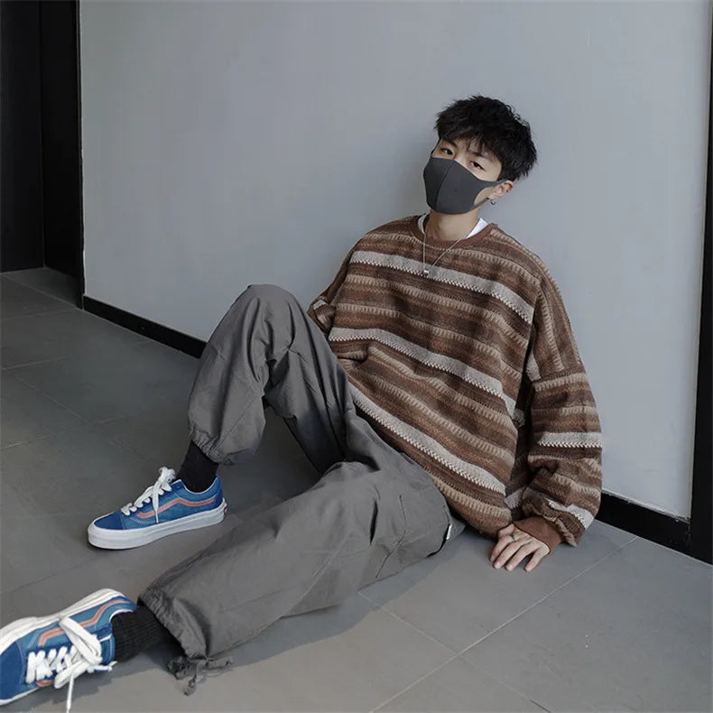 minimalist knit hoodie, photo-ready knit, unisex oversized techwear hoodie for men street style
