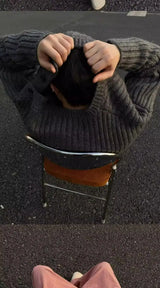 grunge oversized knit streetwear piece for layered look and winter street fits, ideal for men’s fashion and seasonal streetwe