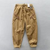 japanese streetwear cargo big pockets joggers pants men harajuku harem trousers straight wide loose casual male workpants cotton casual joggers