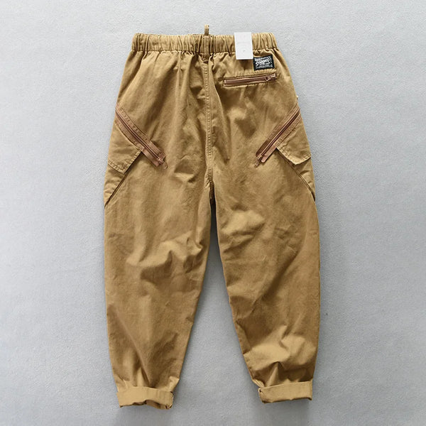 japanese streetwear cargo big pockets joggers pants men harajuku harem trousers straight wide loose casual male workpants cotton casual joggers