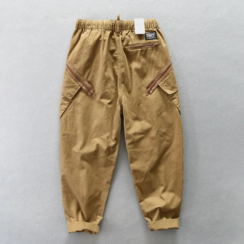 japanese streetwear cargo big pockets joggers pants men harajuku harem trousers straight wide loose casual male workpants cotton casual joggers