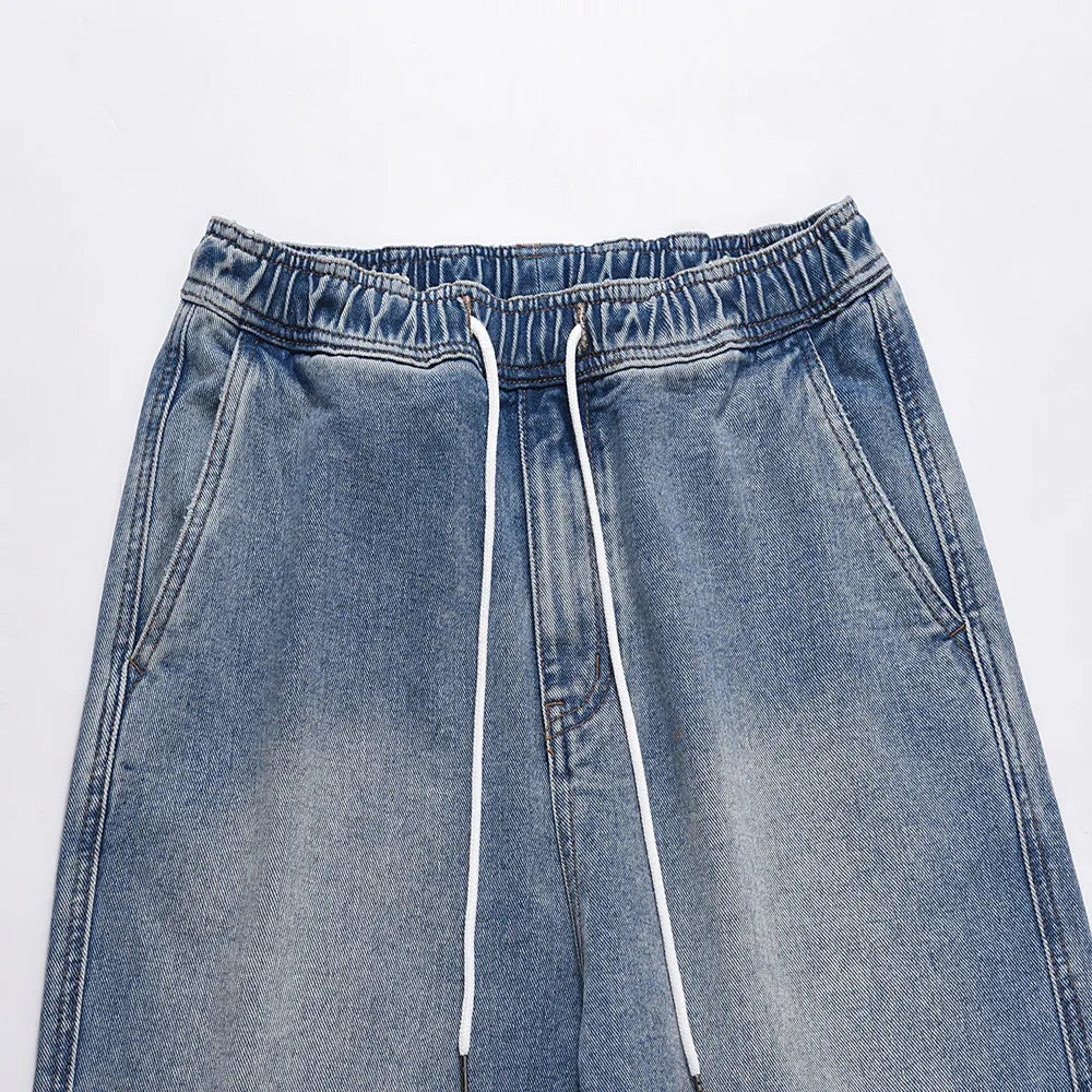 frog drift fashion street style best quality loose simple casual clothing streetwear drawstring pants jeans shorts for men women unique jeans style 363