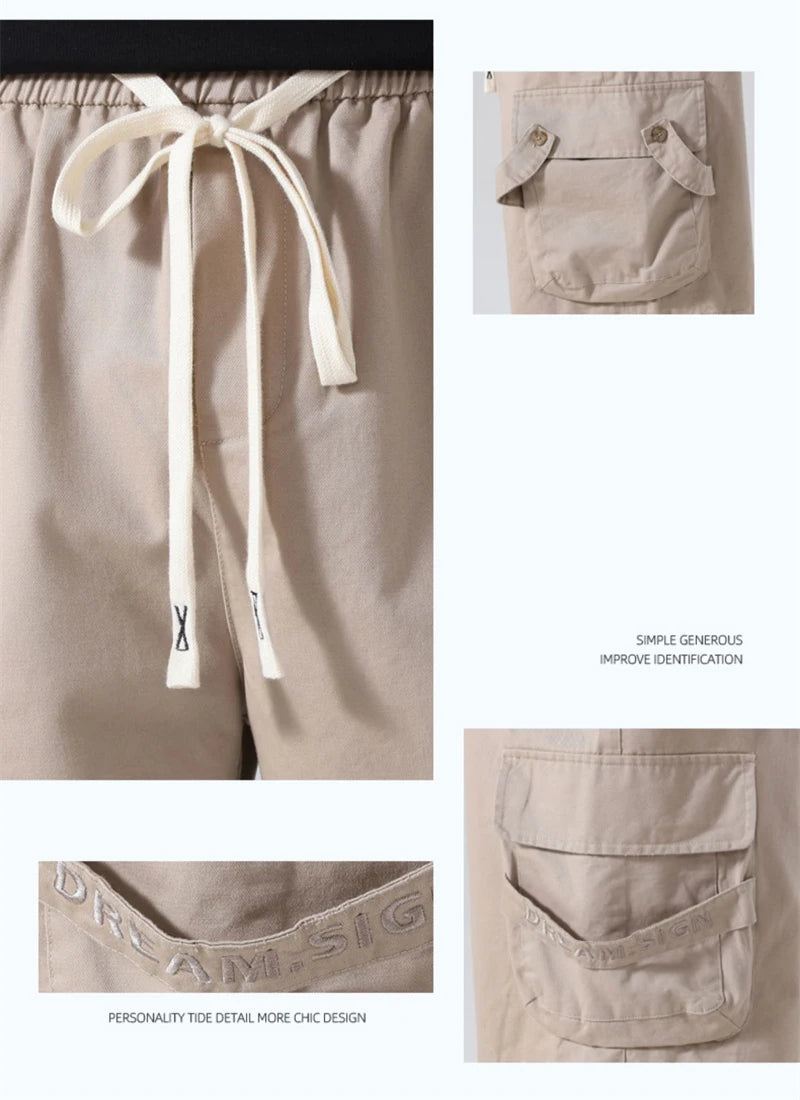 summer mens cargo shorts 2024 new outdoor multi pocket basketball casual loose work pants male drawstring y2k bermuda hombre unique cargo style 35