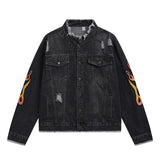 Windbreaker vintage graffiti holes digital parka