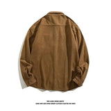 American Corduroy Cotton Shirt Man Thickening Long Sleeve Brand Trendy French Style Designer Loose Casual Workwear Coats
