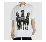 Sadcore Oversized shirt – Harajuku T Shirt Mens 2023 Summer Dog Letter Printed Vintage
