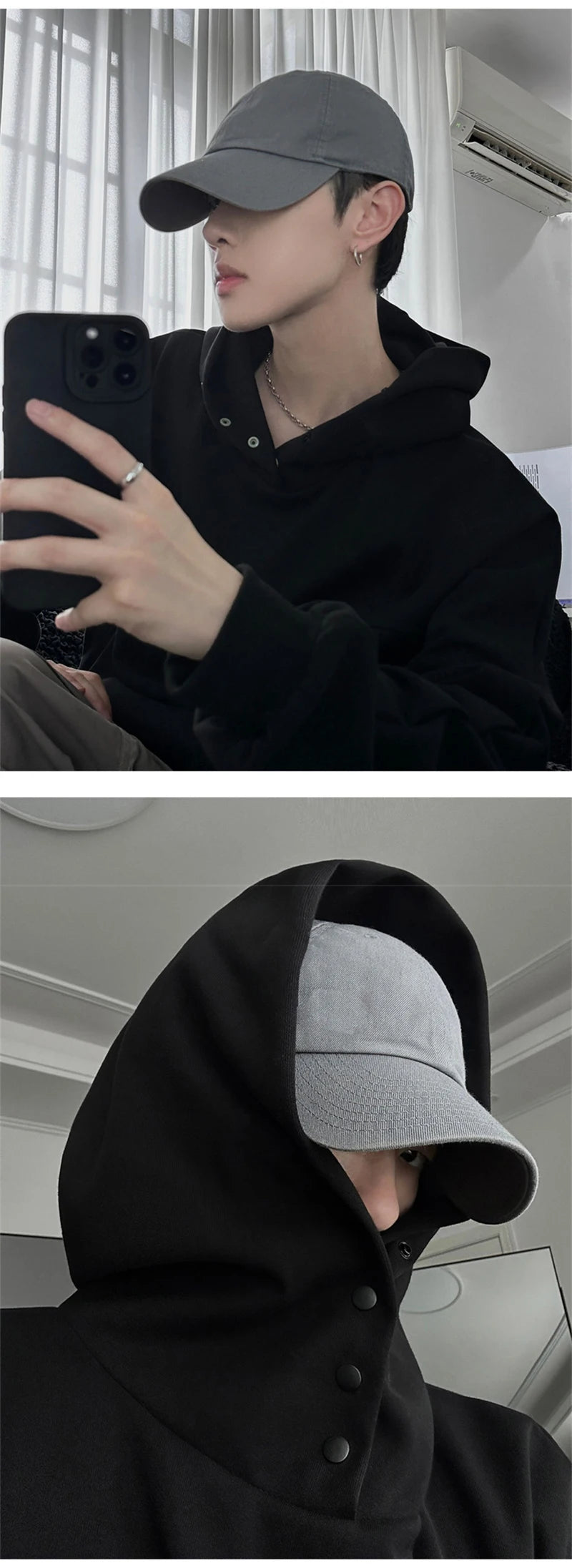 Men's Soft Knit Zip-Up Sweater – Autumn Fleece Button Up Neck Hip Hop Sweatshirts For Men Solid Color Oversized Y2K Hoodies High Street Fashion Hooded Tracksuit | Zip Knit Drop #116