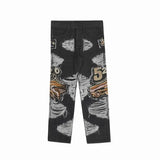 fashion embroidery destroyed ripped tassel holes denim jean pants mens casual loose straight jeans hip hop streetwear joggers unique joggers style 4334