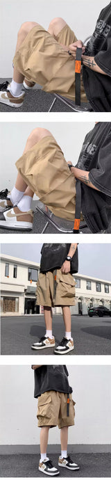 american functional cargo shorts for men 2024 summer multi pockets baggy gym short pants y2k streetwear bermuda shorts hombre unique cargo style 387