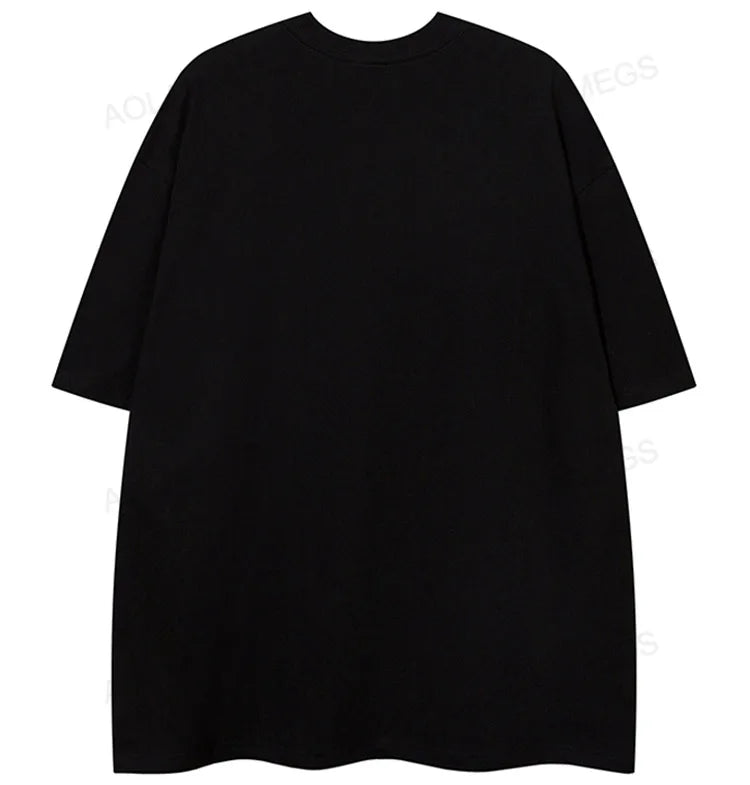 Anime Oversized shirt – Men Short Sleeve T Shirts Shadow Graphic Letter Print Tshirt