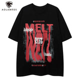 Anime Chrome logo – Men Short Sleeve T Shirts Letter Reflection Print Tshirt Hig