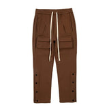 mens high street loose fit elastic waist pants winter warm fleece pants bottons hip hop drawstring sportwear sweatpants joggers unique joggers style 3039