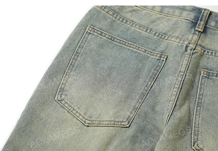 streetwear mens zipper jeans solid color patchwork straight jeans summer casual hip hop denim pants high street loose trousers unique jeans style 3512