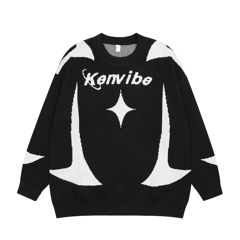 mens streetwear sweater hip hop letter geometry knitted sweater pullover new casual autumn o neck cotton sweater unisex jumpers - unisex casual winter pullover, urban fashion pullover, high quality cotton hoodie
