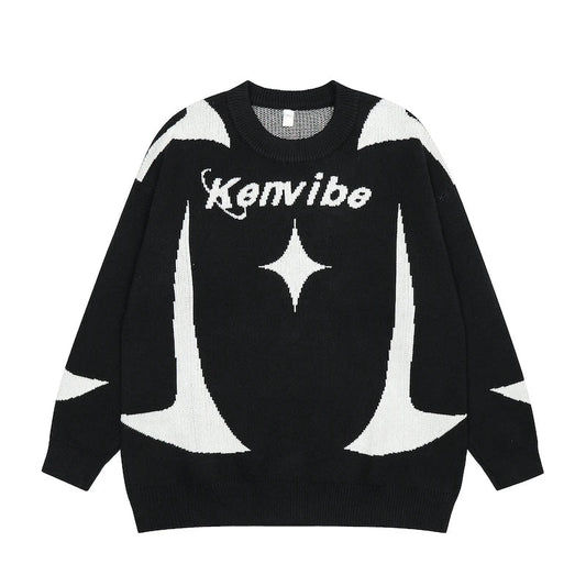 mens streetwear sweater hip hop letter geometry knitted sweater pullover new casual autumn o neck cotton sweater unisex jumpers - unisex casual winter pullover, urban fashion pullover, high quality cotton hoodie