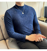 Cyberpunk Crying character – Semi Turtleneck Stretch Slim Fit T Shirt Men Long Sleeve Thi