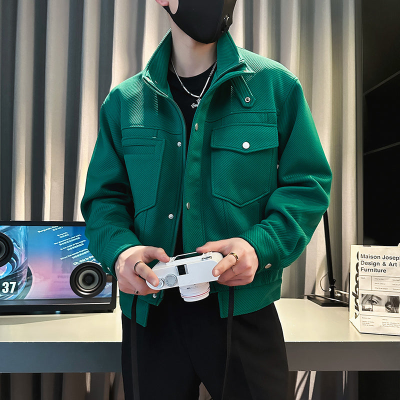 leather varsity coat, fall winter style, men's streetwear fashion, oversized urban jacket, high quality cold-weather coat