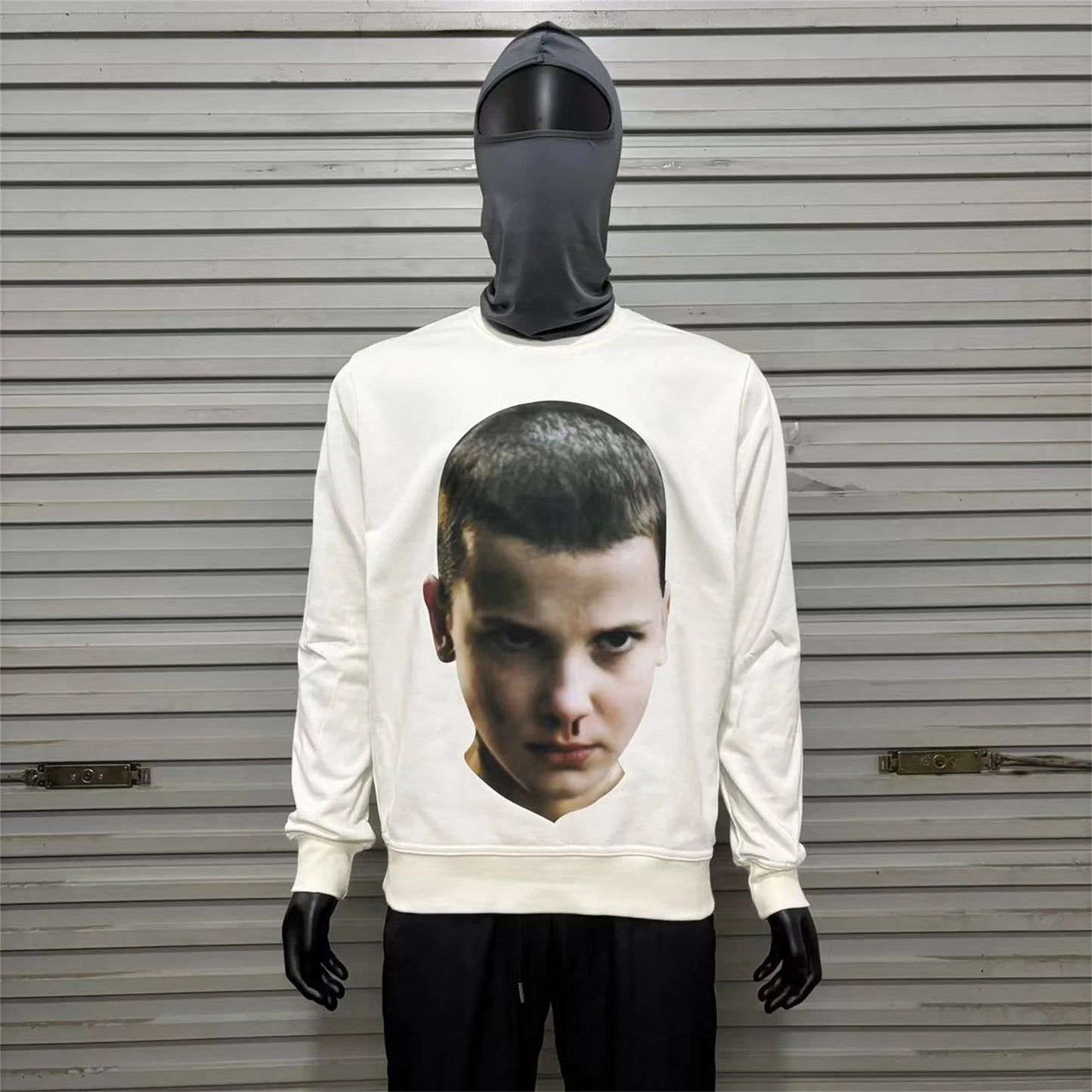 Urban cyber hoodie with futuristic drip-style graphics