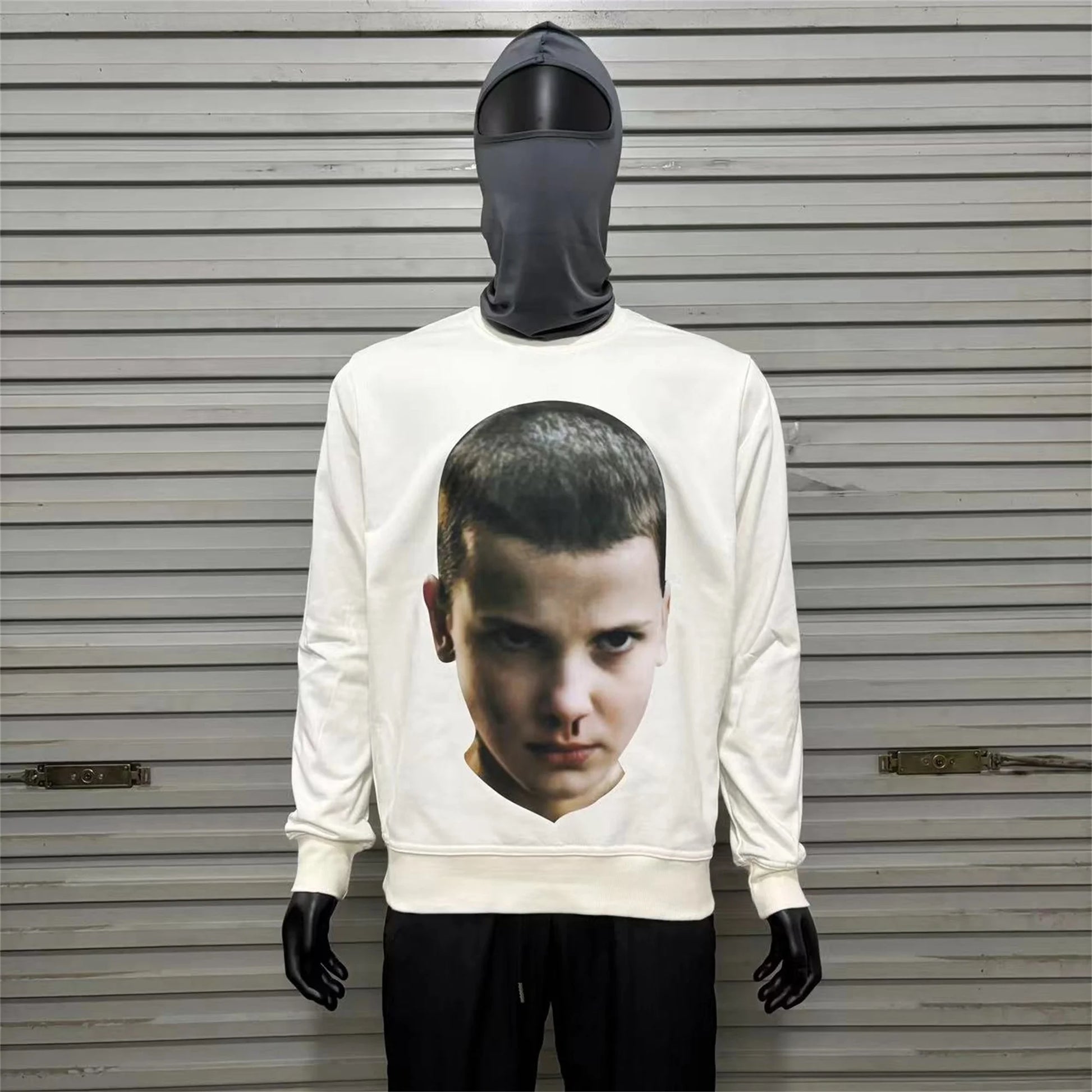 Urban cyber hoodie with futuristic drip-style graphics