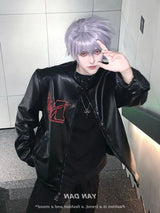 Harajuku Retro Vintage EVA Leather Jackets American High Street Handsome High End Stand up Collar Motorcycle Suit Men Clothing