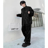 mens sequin 2 piece sets loose casual long sleeve shirt pant stage fashion party show clothing dress shirts trousers costumes unique default style 2892
