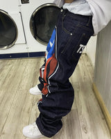 harajuku retro jeans skull print loose slouchy jeans men women y2k pants gothic skateboard pants streetwear hip hop jeans unique jeans style 3154
