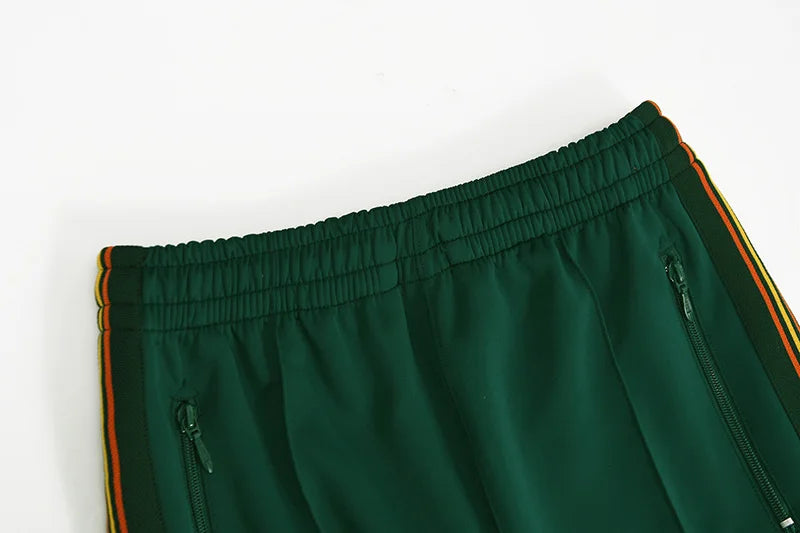 good quality brown motion casual pants men woman lovers trend side edge weaving embroidery drawstring loose trousers unique default style 5022