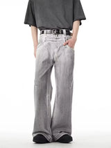 street mens jeans hip hop double waist head gradient smudging trend denim pants y2k 2024 new streetwear american cowboy trousers unique jeans style 473
