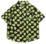 Men Summer Short Sleeved Shirt Avocado Green All Over Printed Shirt Hawaiian Beach Casual Top Fresh Interesting Loose Top Unisex