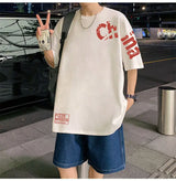 Glitchcore Anime panel – Korean Trendy Letter Printed Short Sleeved T Shirt For Men I