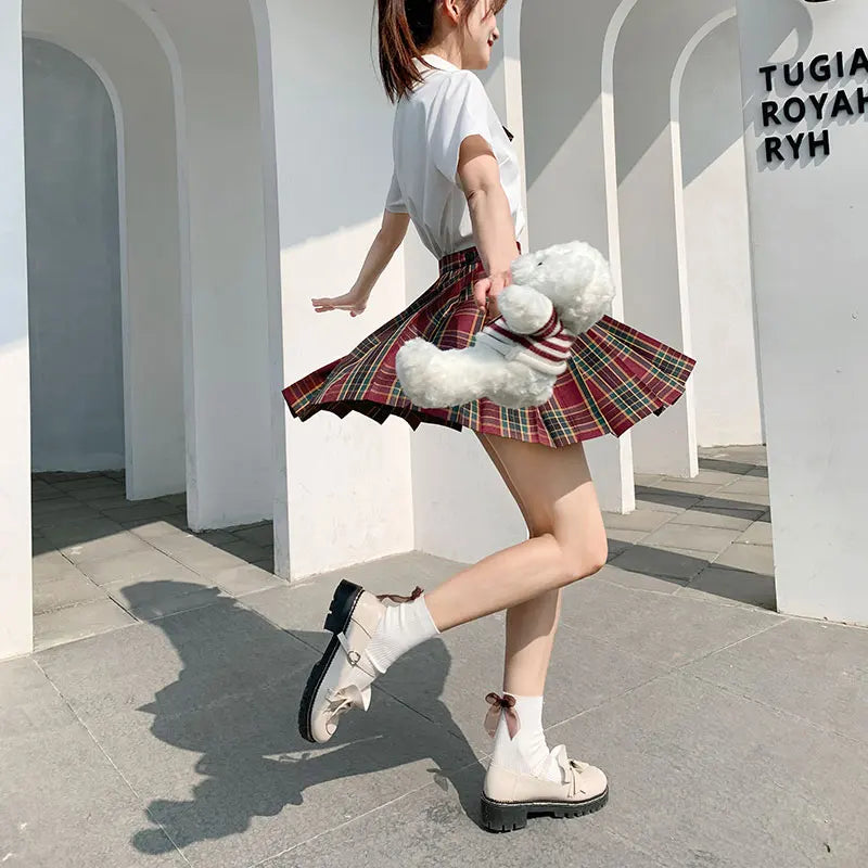 Jk Uniforms Gyaru School Uniform for Girl Student Pleated Skirt Uniform Set Women Short Sleeve Bow Tie Seifuku Japanese Style