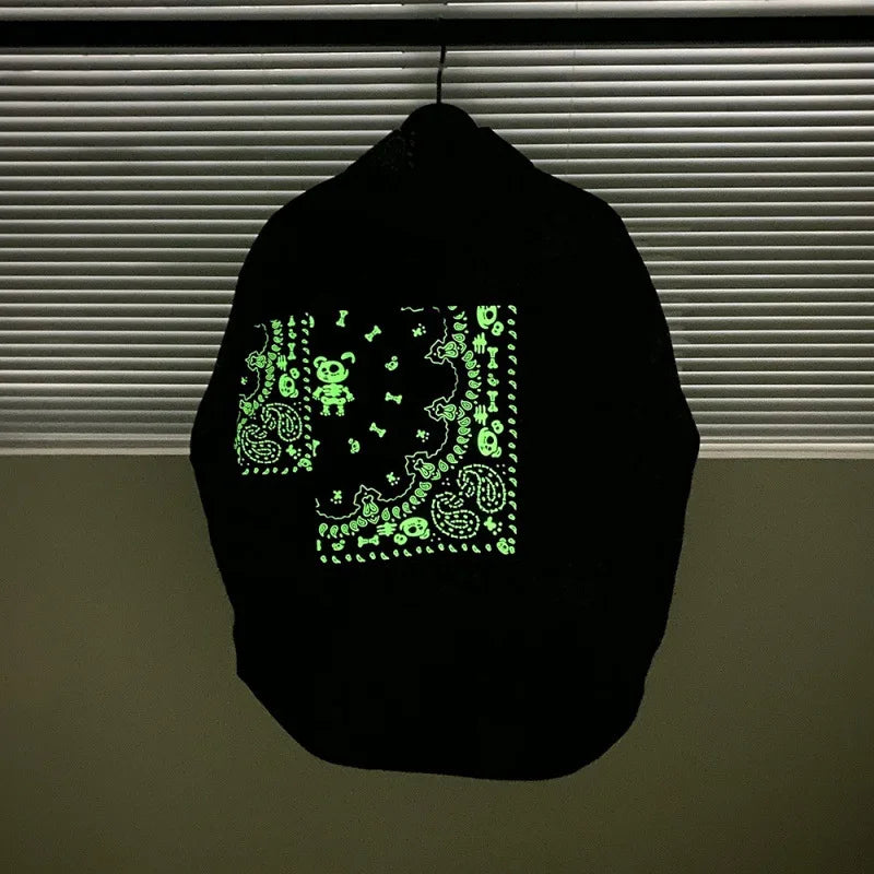 2023 Early Winter Shirt Lightweight Down Jacket Coat Trendy Fashion Luminous Cashew Flower Printed Men's Shirt