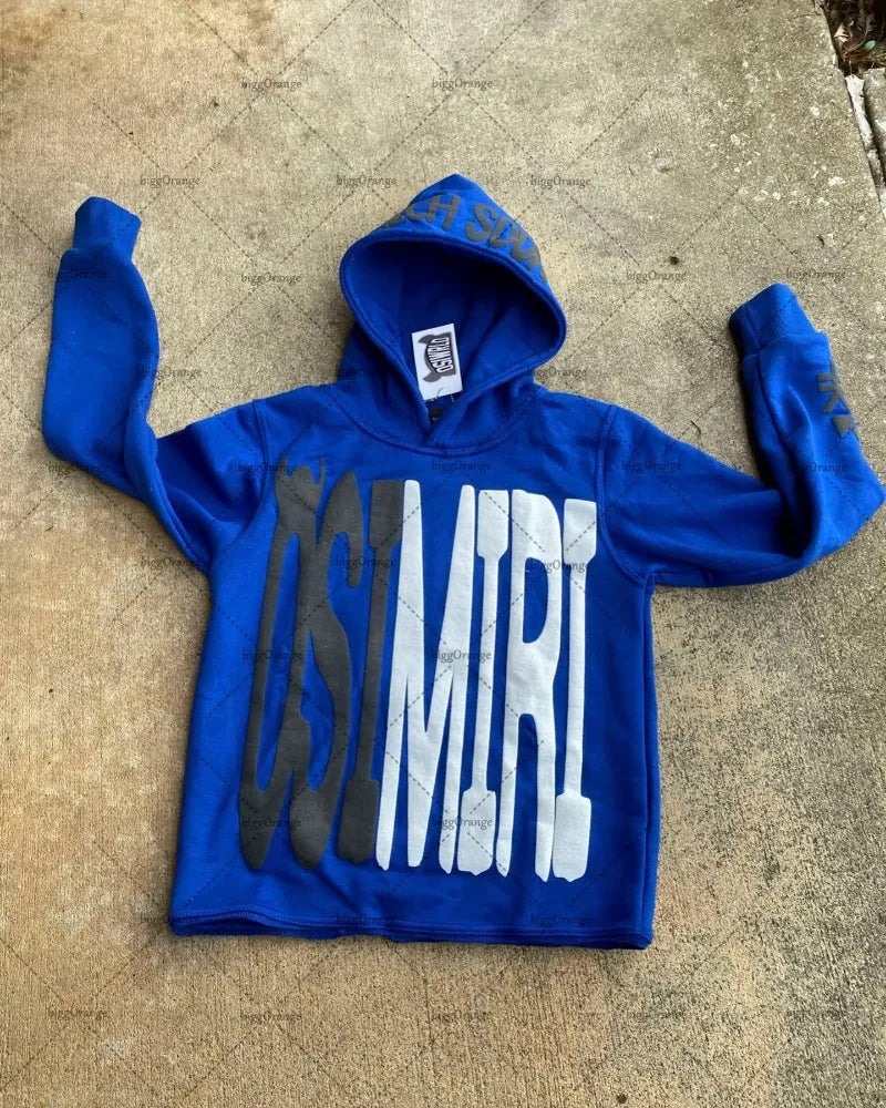 2023 New Fashion Streetwear Letters Oversized Print Pullover Hoodie Me