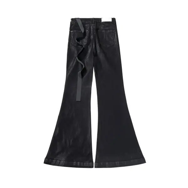 european and american street batik black paint coat wide jeans pants fashionable baggy contoured distressed flared denim jeans unique jeans style 1598