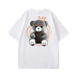 Anime Oversized shirt – American Street Bear Printed Men T Shirt Summer Crewneck