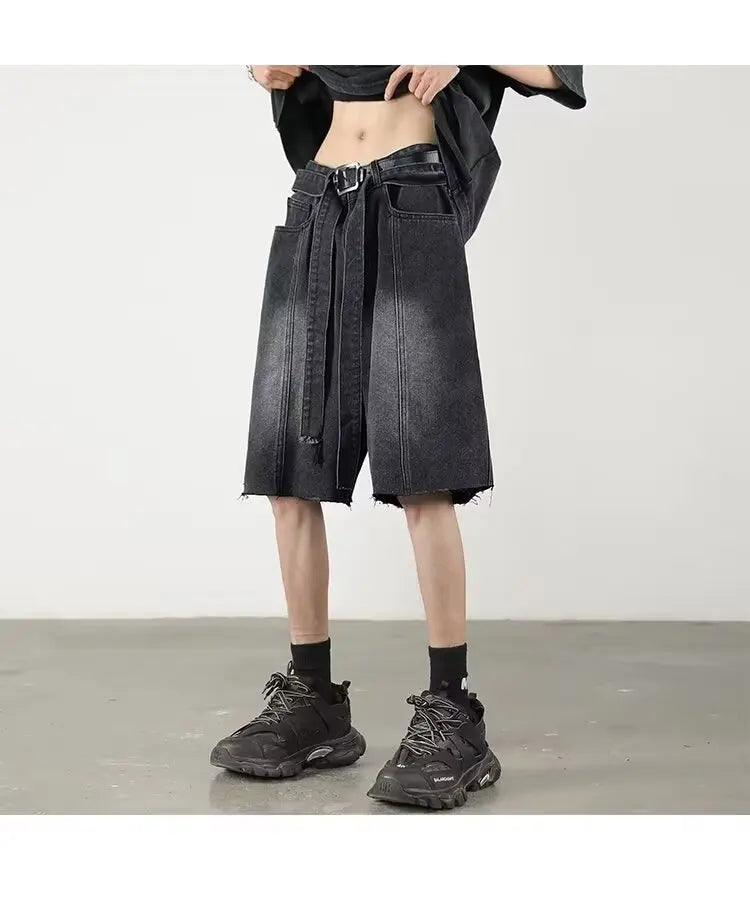 Mens Loose Baggy Denim Short Men Jeans Fashion Streetwear Hip Hop  Male Classic