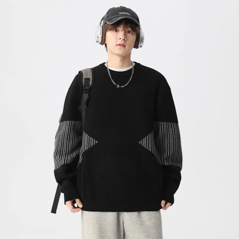 oversized flame jumper, 2025 fashion trend, fire knit jumper in oversized streetwear fashion