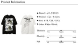 Vaporwave Aesthetic print tee – Aolamegs Men Oversized T Shirts Anime Cartoon Character Grap