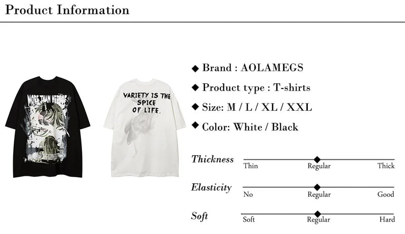 Vaporwave Aesthetic print tee – Aolamegs Men Oversized T Shirts Anime Cartoon Character Grap