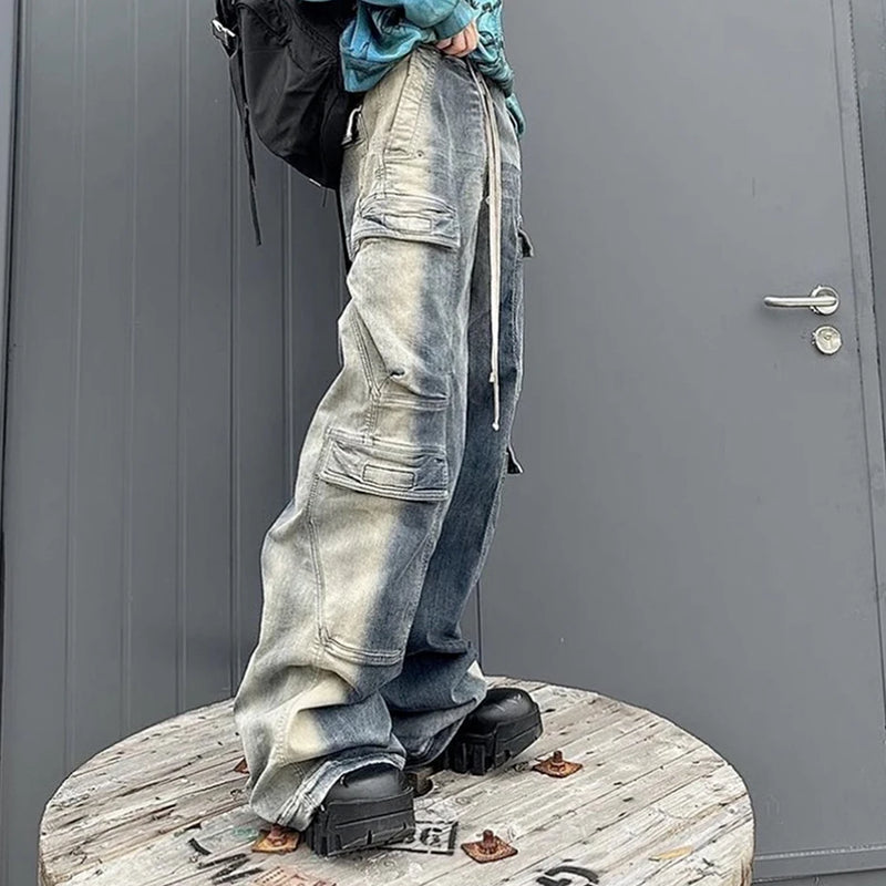 baggy jeans side pocket loose denim pants men luxury designer fashion harajuku streetwear baggy jeans trousers unique jeans style 2278