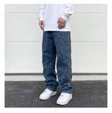 hip hop straight denim jeans pants fashion zipper paisley jeans streetwear mens new casual loose trousers jean pants joggers unique joggers style 4053