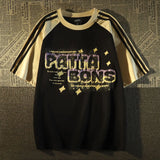 Y2k Oversized shirt – American Summer Trend Personalized Letter Print Raglan Short