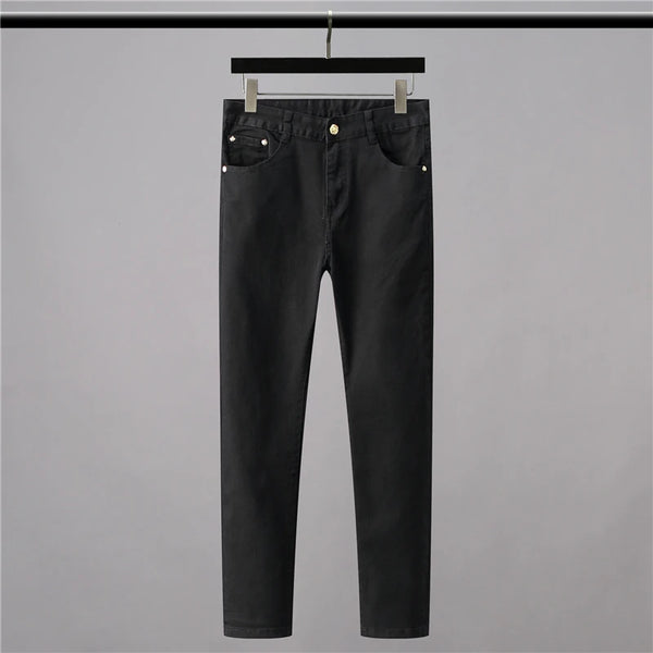 high new 2022 classical vintage morden luxurious embroidered bee crown jeans cotton denim pants comfort casual 28 38 n404 urban skinny jeans