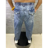 summer thin loose wide leg men jeans soft lyocell elastic fashion casual straight drawstring denim trousers black blue gray denim street jeans
