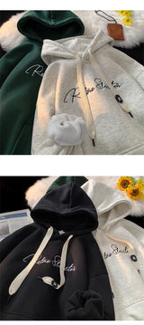 Men Hoodie Letter Printed Long Sleeve Autumn Sweatshirts Goth Fashion Y2K Vintage Hoodies Streetwear Fleece Pullover