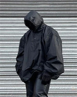 Harajuku melting smiley featuring autumn kanye high street coated fabric waterproof extra loose mens and womens large charge shirts