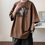 Y2k Crying character – 2024 New American Letter Print Short Sleeve Tee Shirt Mens