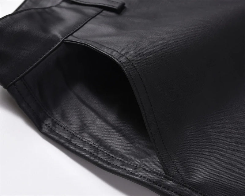 men japanese streetwear fashion vintage hip hop punk gothic cleanfit black coated flare pant man trousers unique default style 1382
