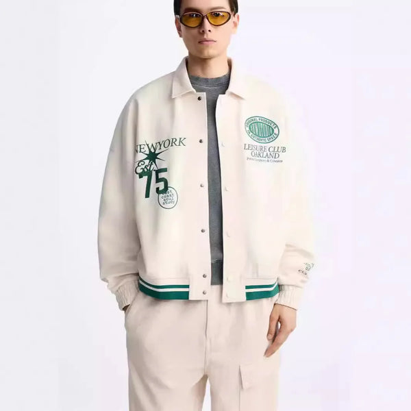leather varsity coat, fall winter style, men's streetwear fashion, oversized urban jacket, high quality cold-weather coat
