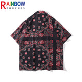 Rainbowtouches Unisex Summer Fresh Style Crane Digital Printing Comfortable  PrintingPolyester Casual Hawaii Street Wear Shirts